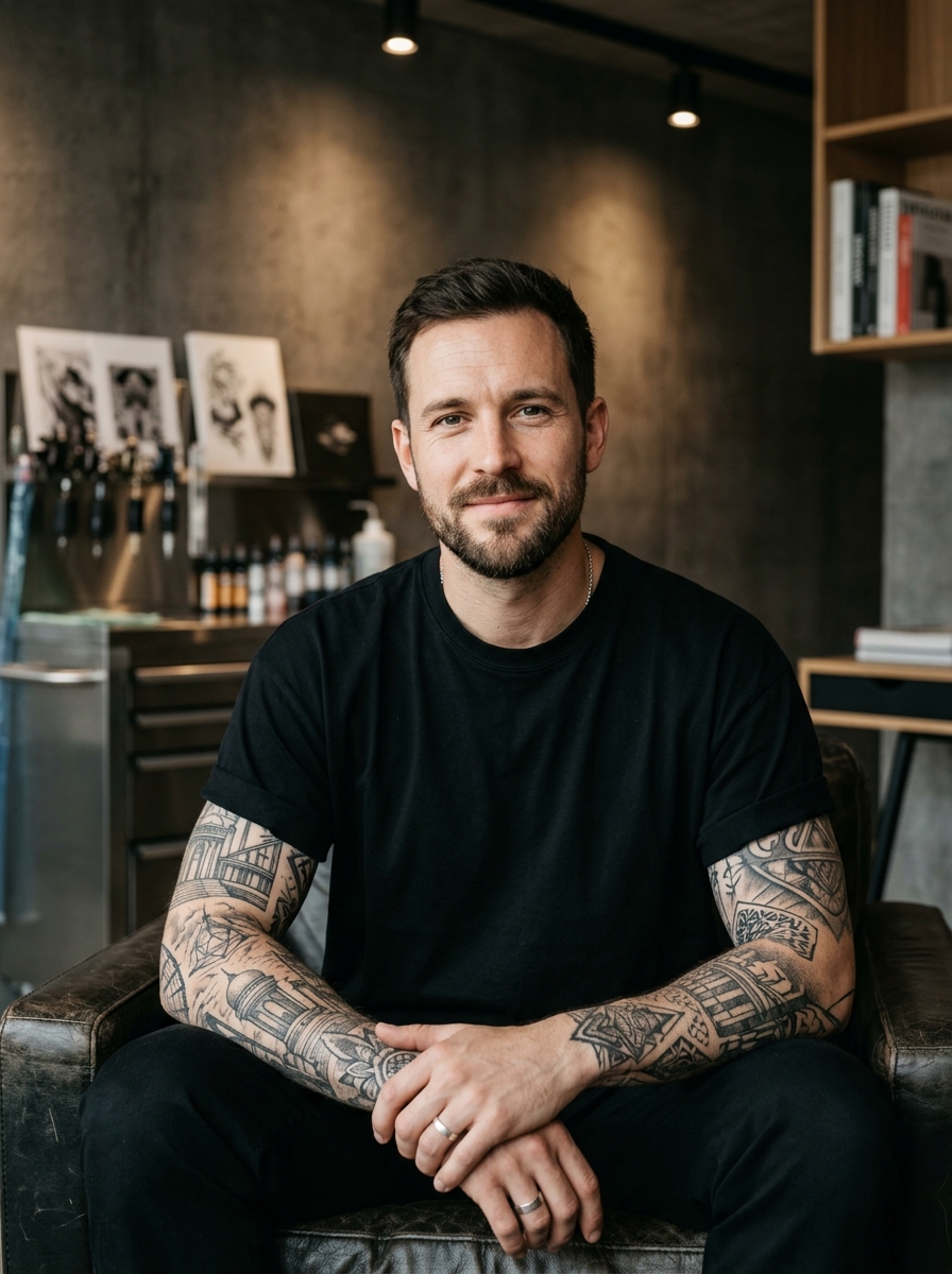 Alex Vellum seated in the Atelier Nodi studio